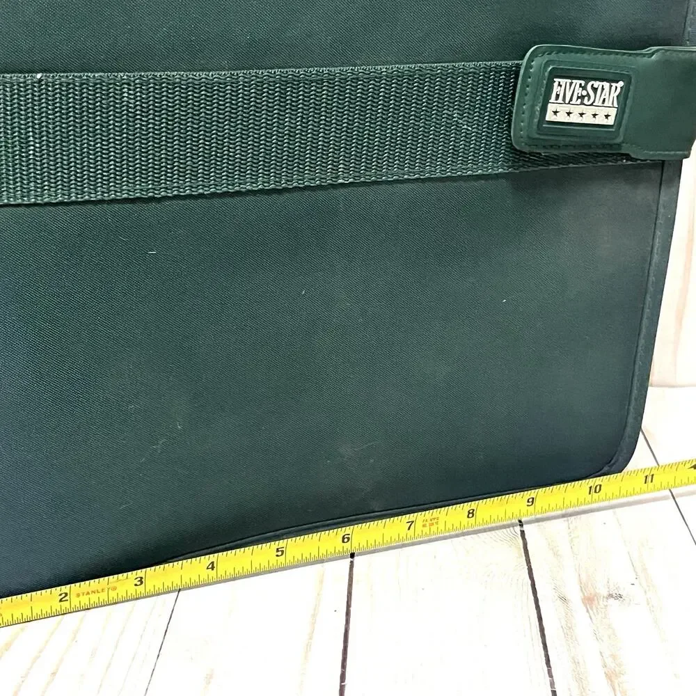 Vintage Y2K Mead 5 Star First Gear Zipper Binder 3 Ring 3” Forest Green Calendar